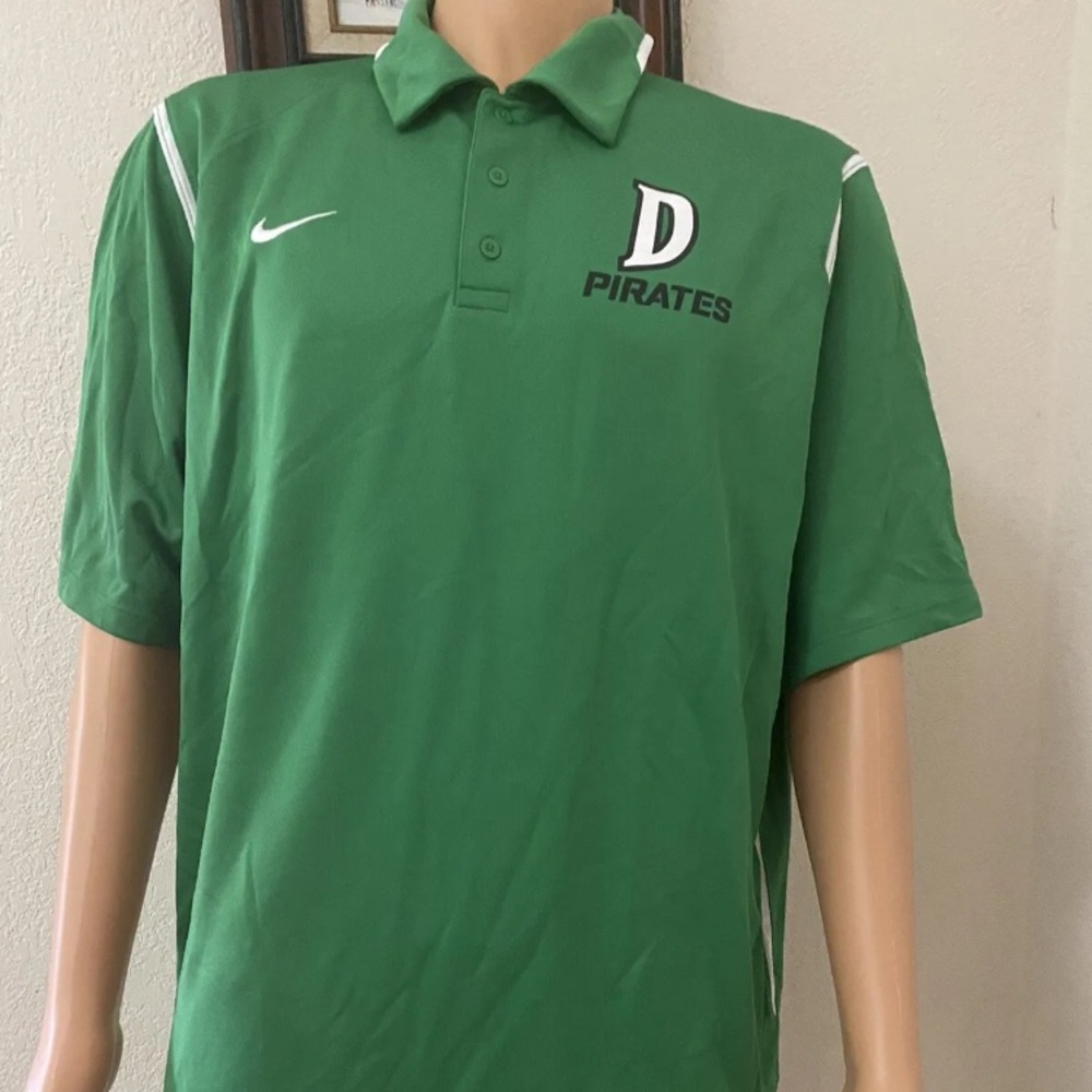 Nike Men's Golf Dri-Fit Pirates Athletic Green Polo Shirt Size XL Short Sleeve
